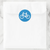 Sticker Rond Panneau de signalisation de voie cyclable bleu Sym (Sac)