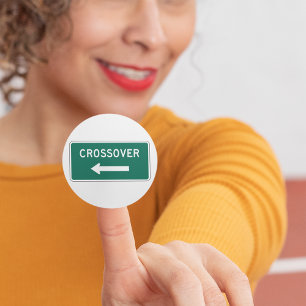 Sticker Rond Panneau de signalisation routière verte de style a