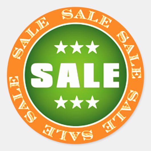 Sticker Rond Panneau de soldes (Devant)