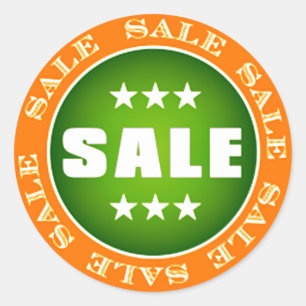 Sticker Rond Panneau de soldes