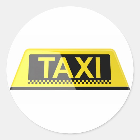 Sticker Rond Panneau de taxi (Devant)