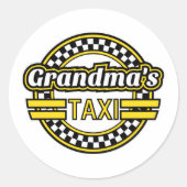 Sticker Rond Panneau de taxi de grand-mère (Devant)