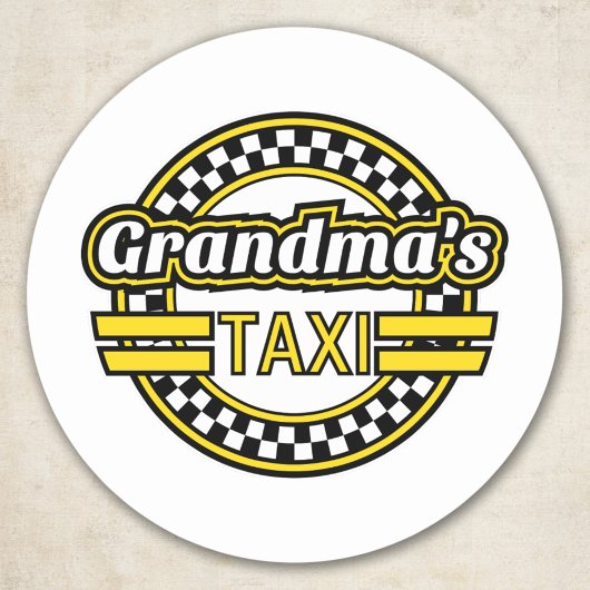 Sticker Rond Panneau de taxi de grand-mère