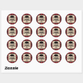 Sticker Rond Panneau de visualisation Rustique Buffalo Plaid Bi (Feuille)