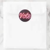 Sticker Rond Panneau de vote Neon rose vif (Sac)