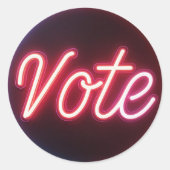 Sticker Rond Panneau de vote Neon rose vif (Devant)