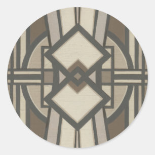 Sticker Rond Panneau Déco neutre I