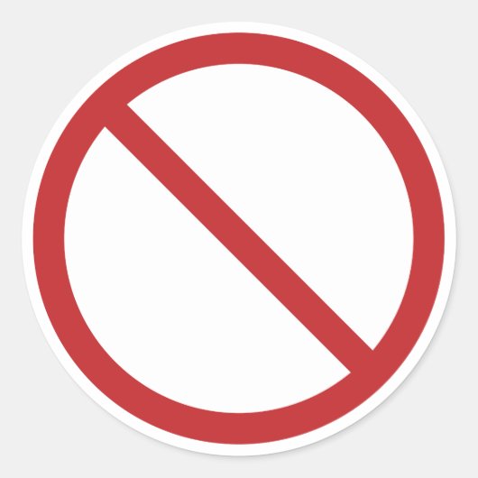 Sticker Rond Panneau d'interdiction vierge, pas de symbole (Devant)