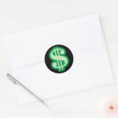 Sticker Rond Panneau dollar (Enveloppe)
