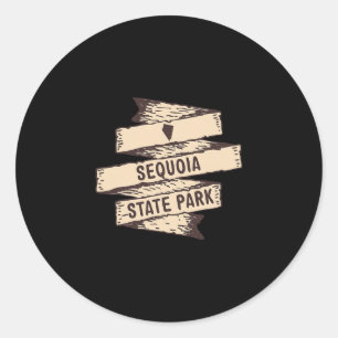 Sticker Rond Panneau en bois du parc d'État de Sequoia Nevada N