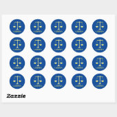 Sticker Rond Panneau étoile Balance dorée de Libra (Feuille)