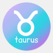 Sticker Rond Panneau étoile Taurus Zodiac bleu violet (Devant)
