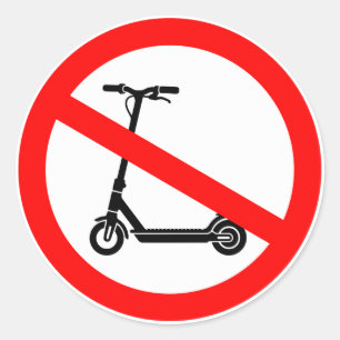 Sticker Rond Panneau Interdiction Trottinettes Électriques – Tr