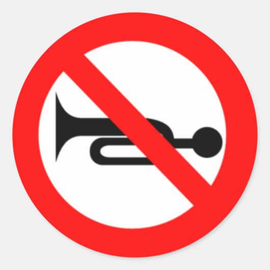 Sticker Rond Panneau interdit de klaxonner (Devant)