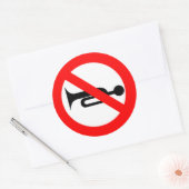 Sticker Rond Panneau interdit de klaxonner (Enveloppe)
