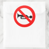 Sticker Rond Panneau interdit de klaxonner (Sac)