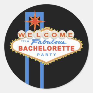 Sticker Rond Panneau Las Vegas Bachelorette Party Favoriser Sti