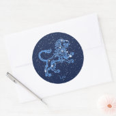 Sticker Rond Panneau Léo Constellation et Zodiaque avec étoiles (Enveloppe)