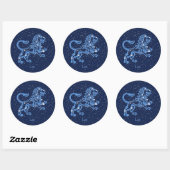 Sticker Rond Panneau Léo Constellation et Zodiaque avec étoiles (Feuille)