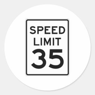 Sticker Rond Panneau Limite de vitesse 35 MPH