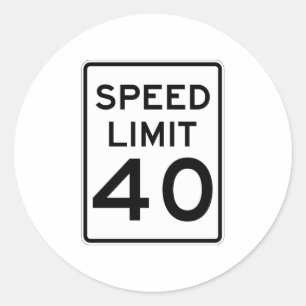 Sticker Rond Panneau Limite de vitesse 40 MPH