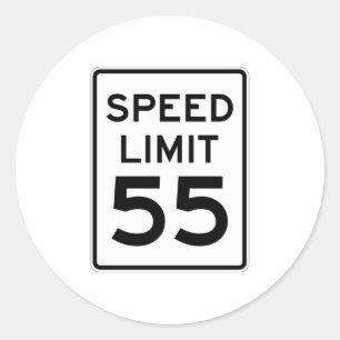 Sticker Rond Panneau Limite de vitesse 55 MPH