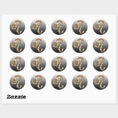 Sticker Rond Panneau Lion Leo Horoscope (Feuille)