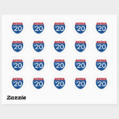 Sticker Rond Panneau modèle INTERSTATE Classe de 20XX (Feuille)