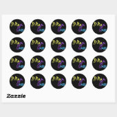 Sticker Rond Panneau Neon Jazz Bar (Feuille)