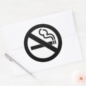 Sticker Rond Panneau noir et blanc Interdiction de fumer (Enveloppe)