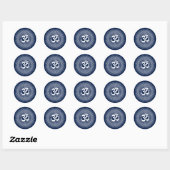 Sticker Rond Panneau Om Design blanc (Feuille)