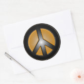 Sticker Rond Panneau Paix orange (Enveloppe)