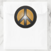 Sticker Rond Panneau Paix orange (Sac)