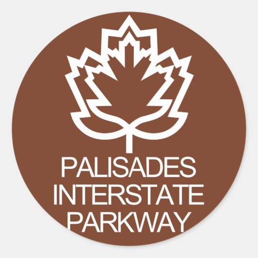 Sticker Rond Panneau Palisades Interstate Parkway, USA (Devant)