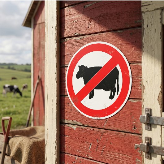 Sticker Rond Panneau Pas de Boeuf
