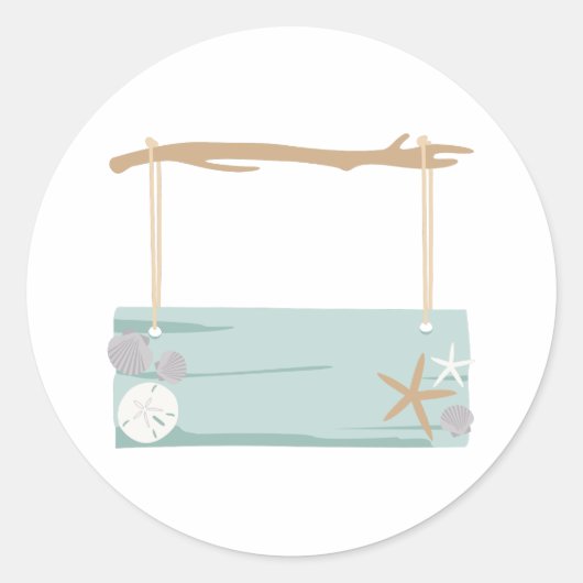 Sticker Rond Panneau plage (Devant)