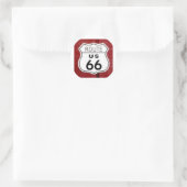 Sticker Rond Panneau Route 66 (Sac)