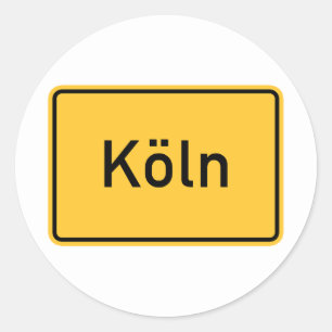 Sticker Rond Panneau routier de Cologne, Allemagne