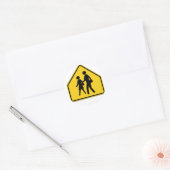 Sticker Rond Panneau routier de la zone scolaire (Enveloppe)