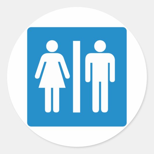 Sticker Rond Panneau routier Installations de toilettes (Devant)