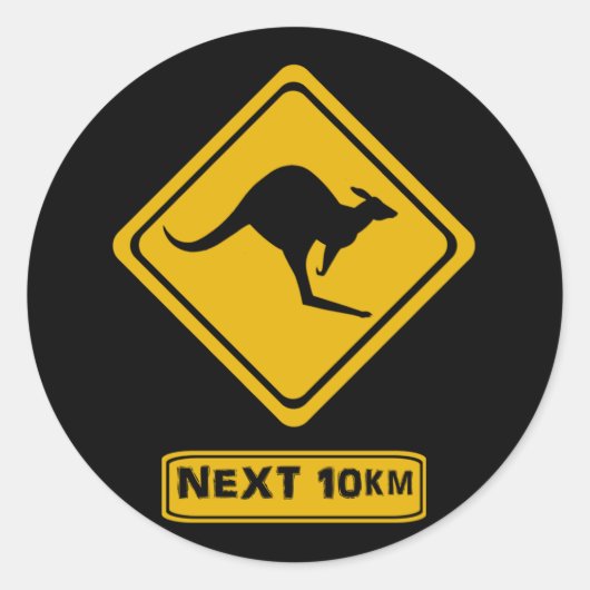 Sticker Rond panneau routier kangourou (Devant)