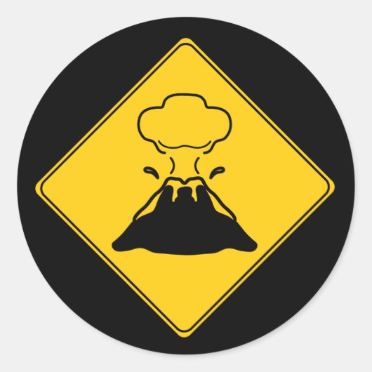 Sticker Rond Panneau routier - Volcan (Devant)