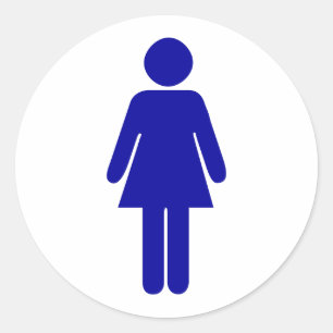 Sticker Rond Panneau Salle de bain ou toilettes pour dames