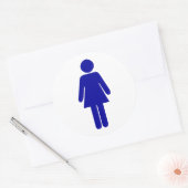 Sticker Rond Panneau Salle de bain ou toilettes pour dames (Enveloppe)