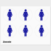 Sticker Rond Panneau Salle de bain ou toilettes pour dames (Feuille)