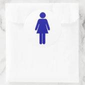 Sticker Rond Panneau Salle de bain ou toilettes pour dames (Sac)