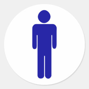 Sticker Rond Panneau Salle de bain ou toilettes pour hommes