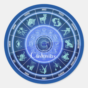 Sticker Rond Panneau solaire Zodiac Calendrier Astrologie Thund