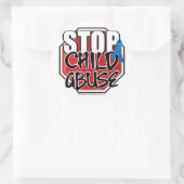 Sticker Rond Panneau Stop Child Abuse (Sac)