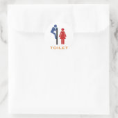 Sticker Rond panneau toilette (Sac)